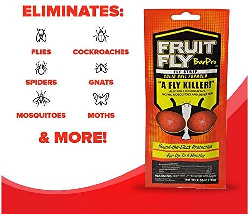 Fruit Fly BarPro – Vapor-Activated Insect Control Strip – Better Than Fruit Fly Traps – Kills Flies, Gnats, Roaches, Mosquitoes, and More – Odorless, 4 Month Protection