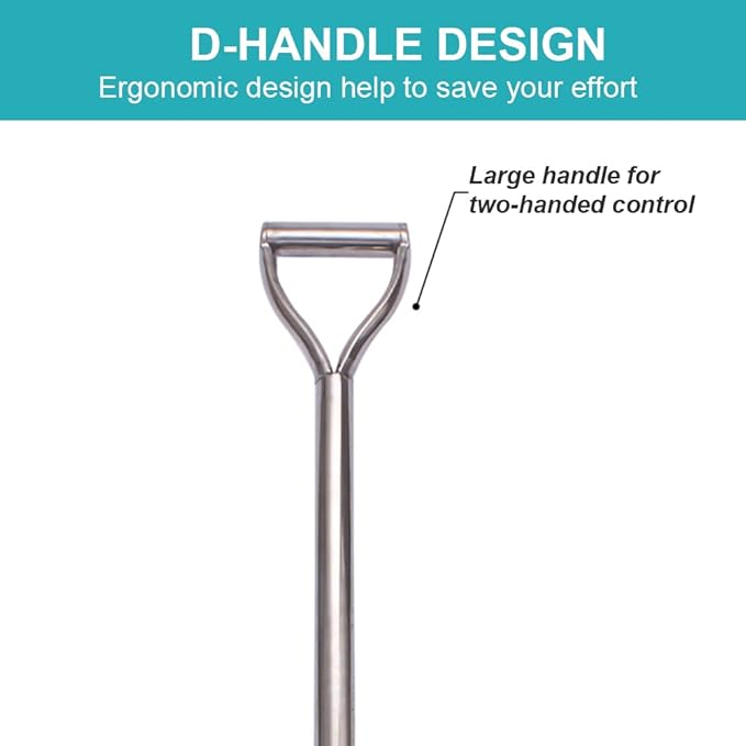 31.5 Inch Short Garden Shovel for Digging in The Yard, Round Point D Handle Shovel, All Stainless Steel Made