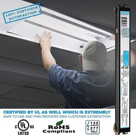 OHLECTRIC Replacement for ICN-4S54-90C-2LS-G 4 Lamp - T5 Fluorescent Electronic Ballast - 120-277 Volt - Instant Start - Standard and Energy Efficient Ballasts, UL Approved - OL- 66437