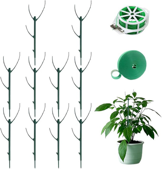 5 Pack Stackable Monstera Plant Support Stakes, Garden Plant Stakes for Indoor and Outdoor Plants, Moss Poles Holder Stick Monstera Plant Stem Supports Structures for Climbing Potted Plants (10 Pack)