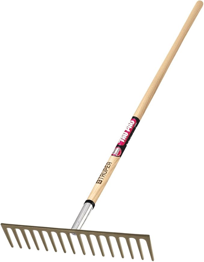 Truper 31390 Tru Pro Level Head Rake with 16-Teeth, Ash Handle, 60-Inch