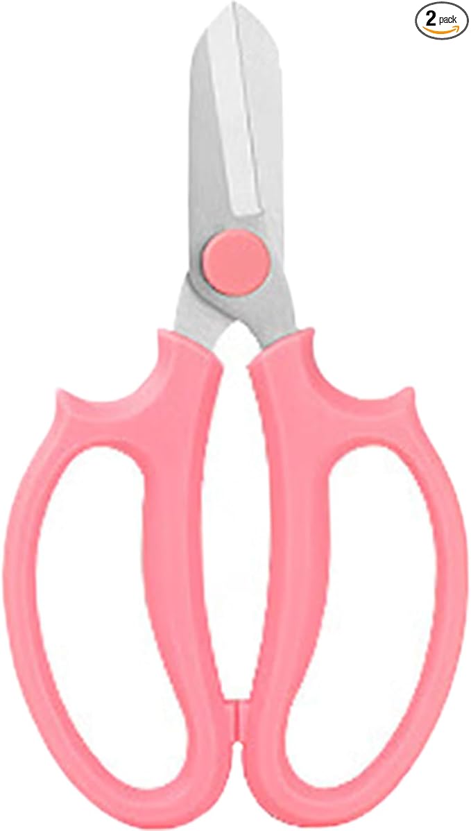 Flower Scissors - Stainless Steel Floral Scissors, Florist Cutters for Stems, Garden Plant Shears for Fresh Flowers (Blue, Pink) (1 PC Pink)