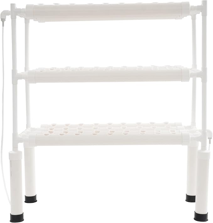 Hydroponics Growing System 108 Plant Sites, 3 Layers Food-Grade PVC Gardening System Grow Kit, Indoor Garden Planter with Water Pump & Timer, Hydroponic Germination Kit for Gardening Lover