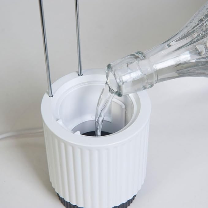 Mini Smart Planter Kit with Petunia Plant Pods by Click&Grow, Hydrovase Indoor Garden, Self-Watering Pot with Grow Light (Grey)