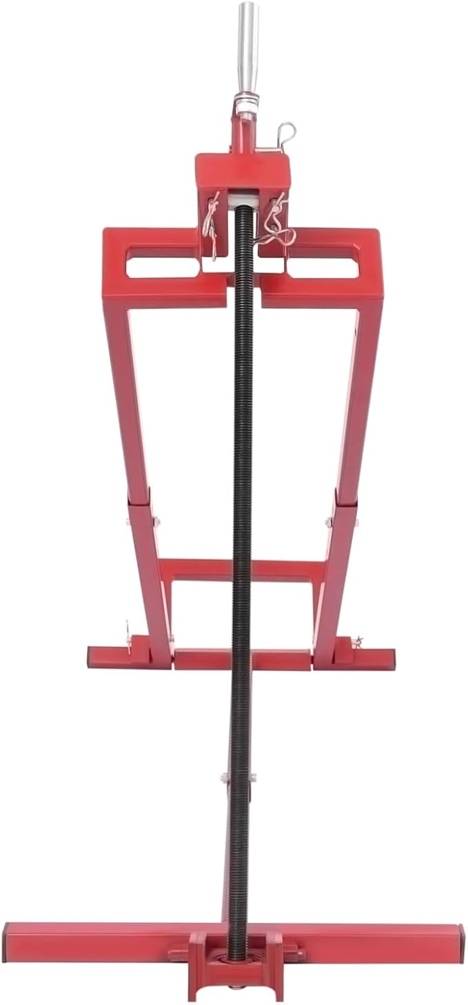 Lawn Mower Jack Lift,Upgraded Lawn Tractor Lift with 880lb Weight Capacity, Retractable Riding Mower Lift for Garden Tractors and Lawn Mowers Installation is Simple (Red+ Black)