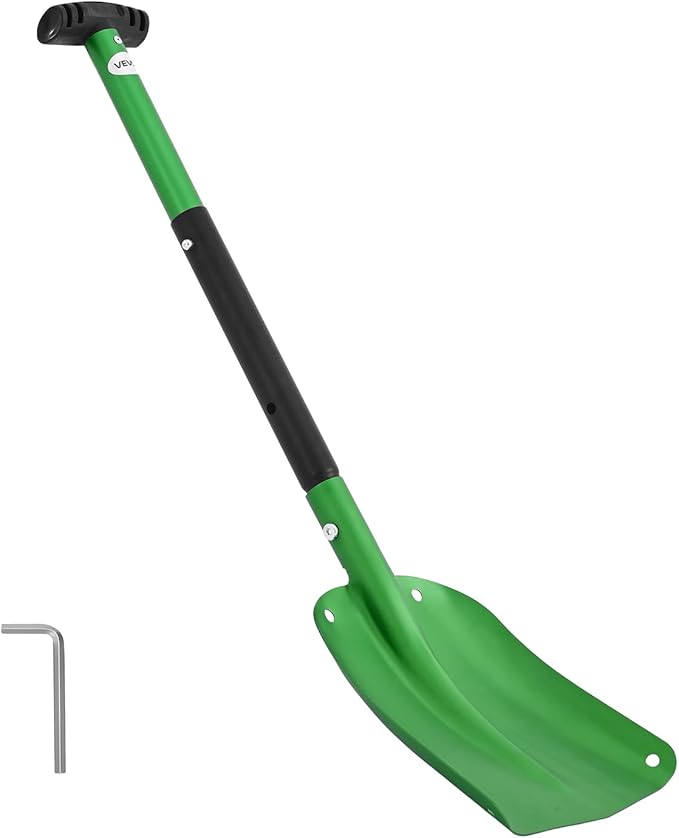 VEVOR Snow Shovel for Driveway, 8.5 in Wide Aluminum Alloy Snow Shovel with T-Shaped Handles, Large Capacity Snowplow Shovels, Portable & Lightweight Snows Removal Tool for Garden Car Camping