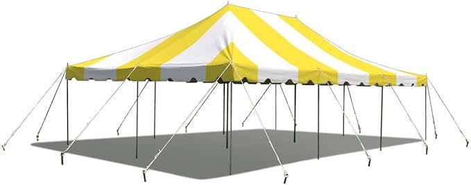 Party Tents Direct 20'x30' Weekender Canopy Pole Tent - Easy Up Canopy Tent with 120 Person Capacity - Outdoor Canopies for Parties, Weddings, & Events (Yellow/White Top)