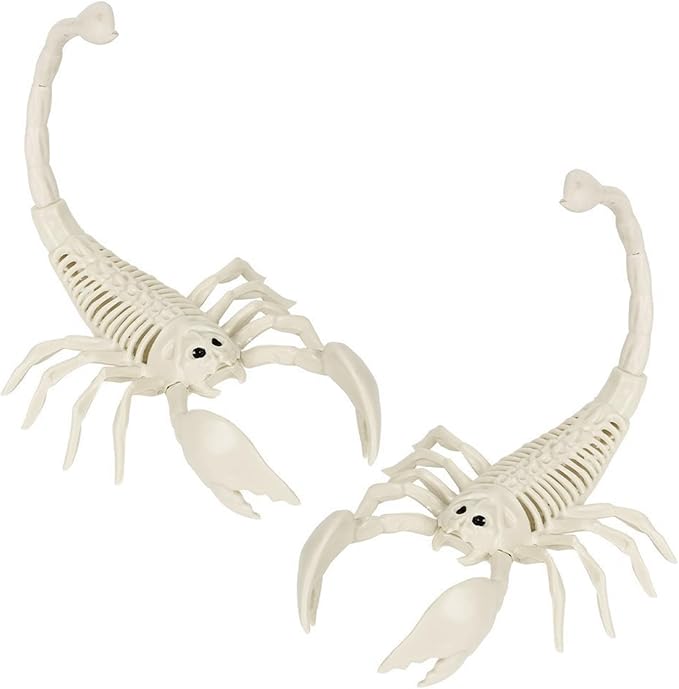 Halloween Animal Skeleton Decor Halloween Decorative Horrible Cow Bat Spider Rat Bones for Decoration (2, Scorpion)