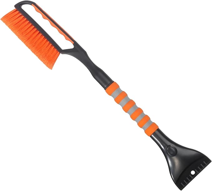 Snow Brush and Ice Scraper for Car Windshield,26.4" Window Scraper Deicer for Car SUV and Truck,Ice Scrapers and Brushes 2 in 1,Winter Car Automotive Exterior Accessories(1Pack Orange)