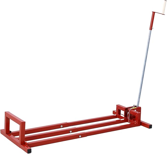 Lawn Mower Lift for Riding Tractors, 800 Lbs Capacity Lawn Tractor Lifter, Ride-on Mower, Cleaning Aid, Universal, Lawn Tractor Lift, Lawn Tractor + 45° Tilt Adjustable (Red)