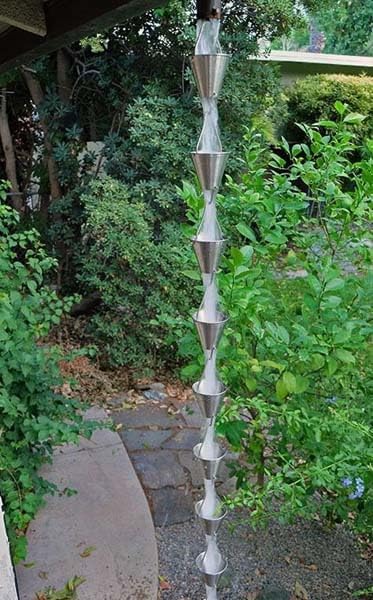 Nutshell Stores Steel Cups Rain Chain - Stainless Steel - 18 Feet