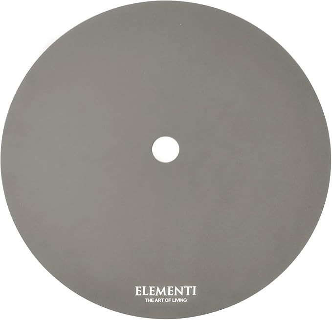 Elementi+ | Colosseo Gas Fire Pit Cast Concrete 40" Dia. Round Fire Table, Outdoor Fire Pit Electronic Ignition | Canvas Cover, Fire Glass and Burner Lid Included | Light Gray | Natural Gas