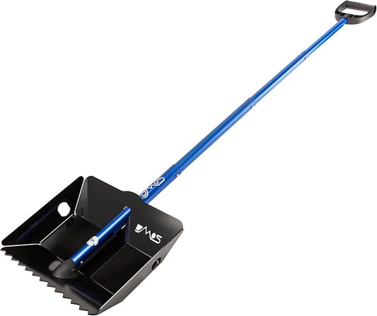 DMOS Stealth Shovel - Lightweight, Heavy-Duty Aluminum Sand & Snow Shovel with Extendable & Collapsible Handle for Camping, Overlanding, Survival, & Off-Road Use - Black/Blue - X-Large