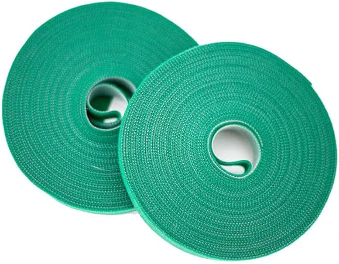 Garden Tie Green Tape, Plant Supports, Gentle On Plants (32.8ft × 0.6 inch, 2 Rolls, Green)