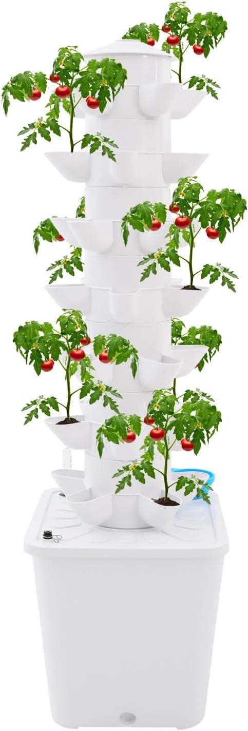 Hydroponic Growing Tower, 7 Layer 35 Pods Hydroponic Grow Towers Kit with Water Pump and Movable Water Tank, Plant Germination Kit, for Vegetable, Strawberries, Lettuce
