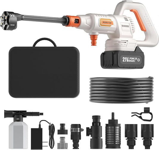 Cordless Pressure Washer Battery Powered; 1200PSI Cordless Power Washer with Brushless Motor, 4.0Ah Battery,6-in-1 Nozzle, 3 Power Level; Handheld Portable Pressure Washer Cordless (5022-WH3)