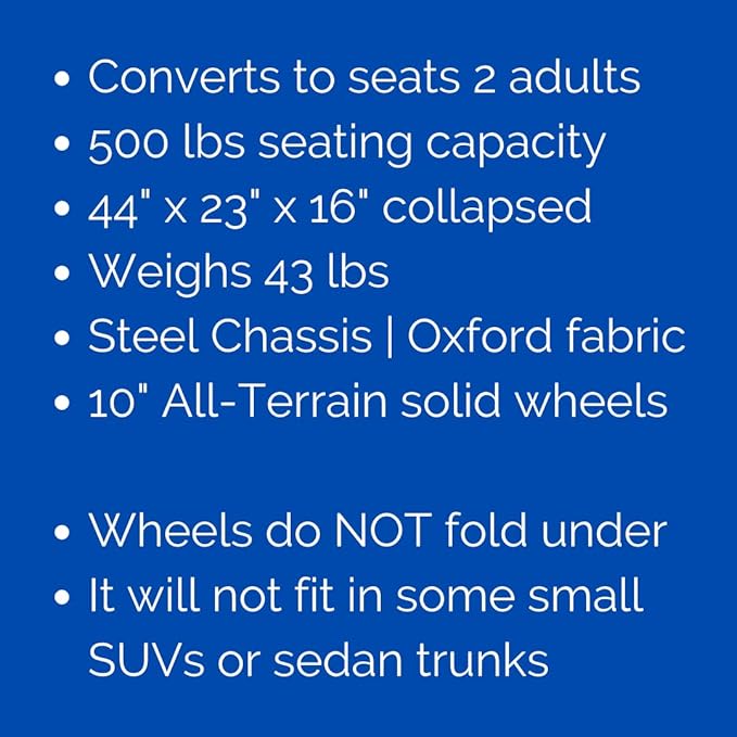 The Lounge Wagon – The Only Wagon That Converts into a 2-Person Chair - 3-in1 cart - Included Cargo net- Ultimate Beach Wagons– Beach Chairs for Adults – Sports Wagon(Umbrella Sold Separately)…