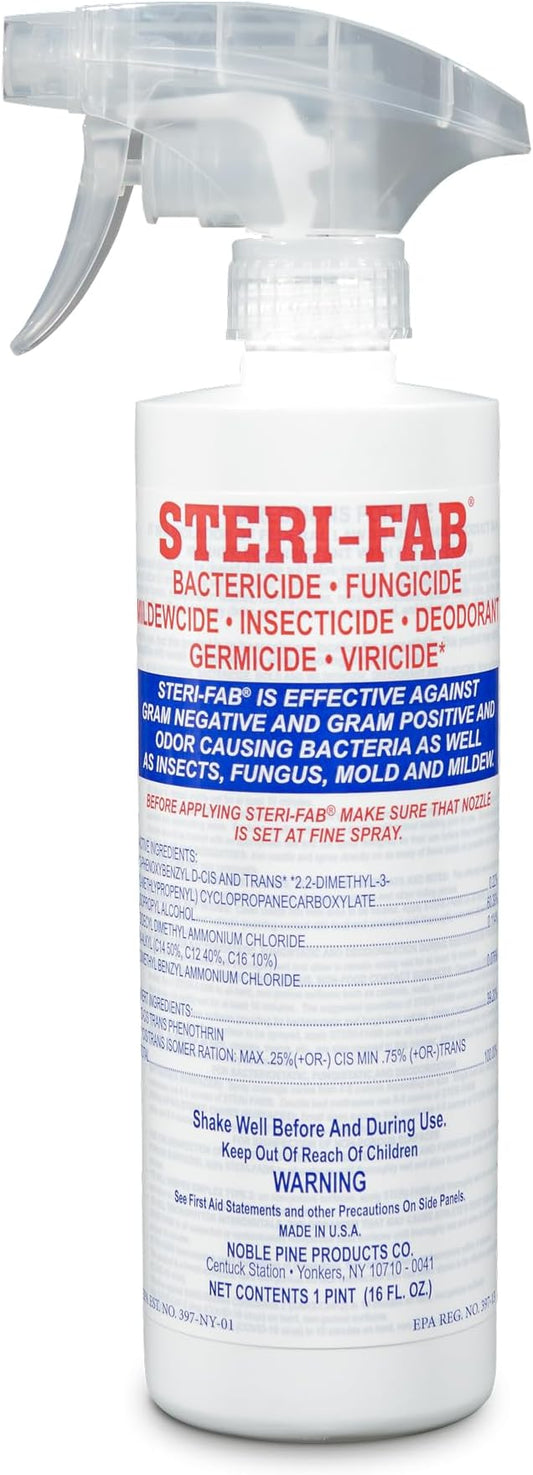Steri-fab All-in-One Disinfectant Spray – Attracts Bed Bugs, Fleas, Mites, Roaches, Viruses, Fungi, & Odors – Quick-Drying, Non-Residual, 16 Ounce Sprayer Bottle