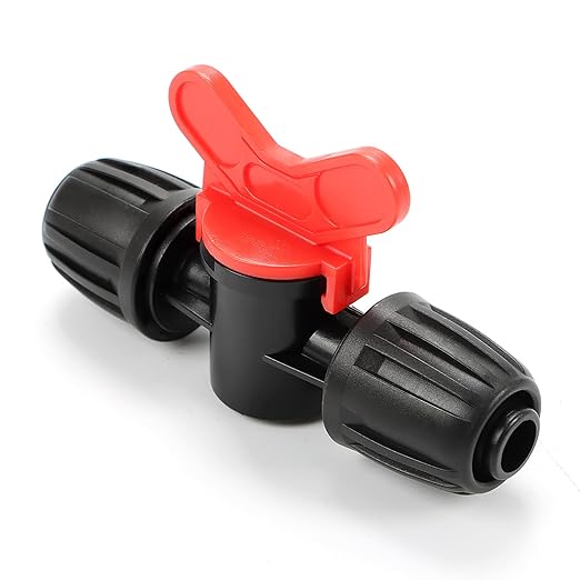 12 Pieces 1/2 Inch Drip Irrigation Valve Fittings, 1/2'' Barbed Shut Off Valve for 1/2 Inch Irrigation Tubing (1/2" ID x 0.640" OD) Anti-leak Straight Irrigation Parts for Garden System