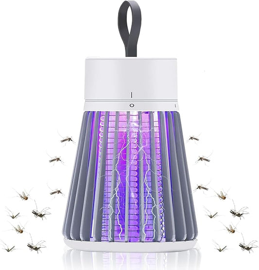 Mosquito Zapper, Hanging Rechargeable Bug Zapper Mosquito Killer Lamp - Portable UV Insect Trap for Indoor/Outdoor, USB-Powered with Grid for Camping, Bedroom, Patio, Kitchen