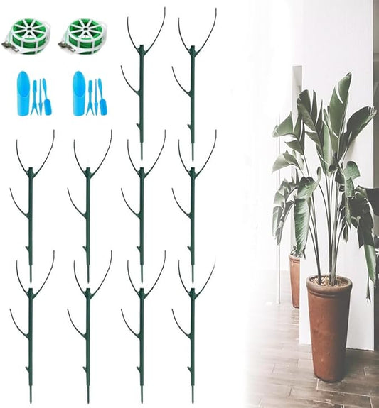 5 Pack Plant Support Stakes, Plants Sticks Supports, Stackable Monstera Plant Support Stakes Tall Holder for Indoor Outdoor, Adjustable Pothos Potted Plants Climber Supports Structures(10PCSB)