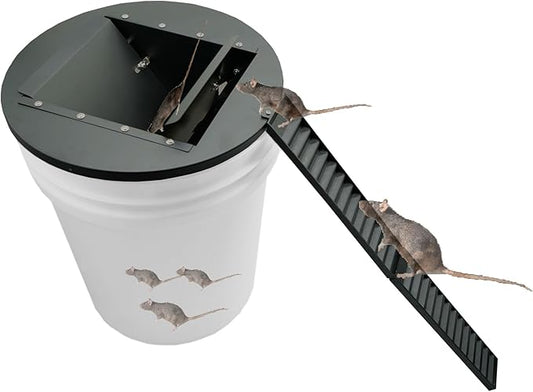 Bucket Lid Mouse Trap Metal 5 Gallon Bucket lid, 45° tilt Design Makes it Easier to Capture Strong Metal Material That, auto Reset, Repeat Catch, Indoor Outdoor, (1pack)