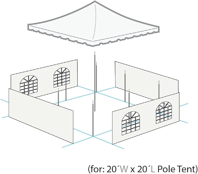 Party Tents Direct 20'x 20' Weekender Canopy Pole Tent with Sidewalls - Easy Up Canopy Tent with 80 Person Capacity - Outdoor Canopies for Parties, Weddings, and Events (Green/White)