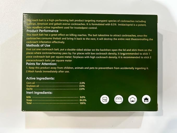 Roach Bait - Roach Traps Cockroach Bait Gel, Cockroach Killer Indoor Infestation, Indoor Home Repellent for Small Large Cockroaches, Get Rid of Roaches Permanently Outdoor (48)