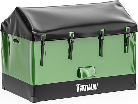 XXL 310 Gallon Extra Large Deck Box, Waterproof Outdoor Storage Box with Taller Side Panels for Patio Furniture Cushions, Pools and Garden Tools Green & Black