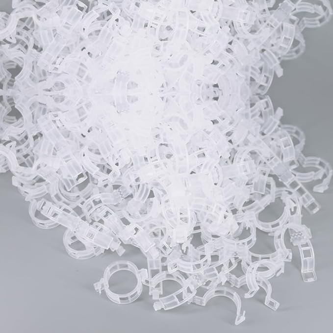 Bulk Tomato Clips, Plant Support Clip for String Trellis Climbing Plants Garden Vegetables- 200PCS/White