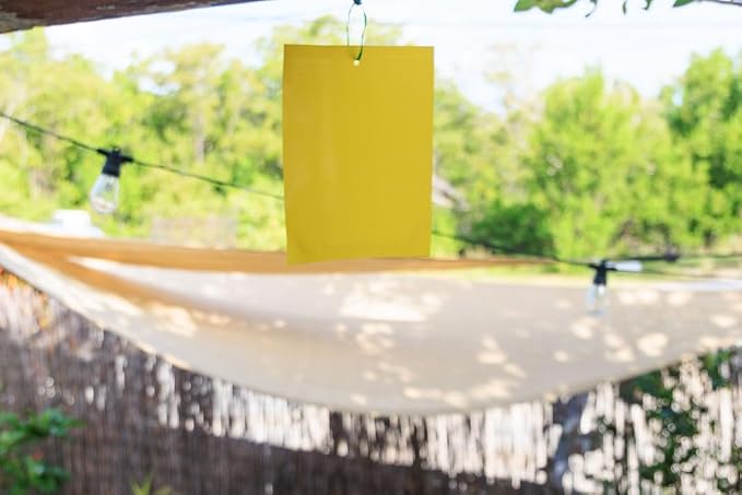 30Pcs Dual-Sided Yellow Sticky Traps for Plant Gnats - Waterproof Fly Paper Outdoor Indoor for Fungus Gnat Trap, Fly Tape Outdoor for Whiteflies, Aphids, Leafminers, Fruit Sticky Traps
