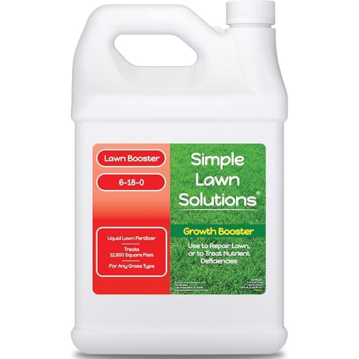 Extreme Grass Growth Lawn Booster- Liquid Spray Concentrated Starter Fertilizer with Humic - Any Grass Type- Simple Lawn Solutions (1 Gallon)
