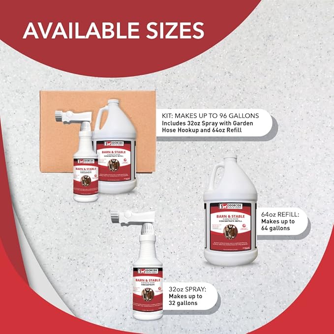 Odorcide Barn & Stable Odor Eliminator for Strong Odor – Cattle & Horse Supplies to Remove Odors – Animal-Safe All Surfaces Deodorizer – Non-Enzymatic Odor Neutralizer Horse Barn Supplies (32 oz)