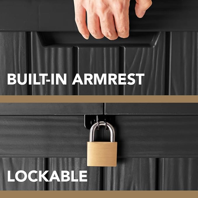 Devoko 150 Gallon Deck Box Resin Outdoor Storage Box Waterproof Storage Container for Patio Furniture Cushions