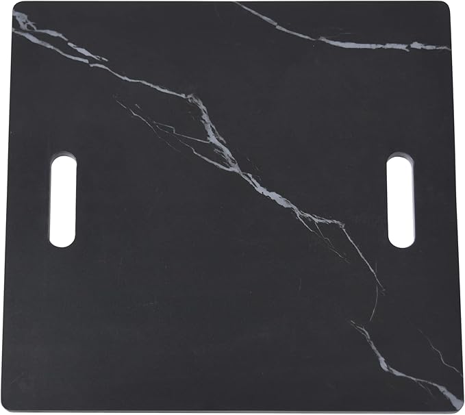 Elementi+ | Bianco Gas Fire Pit | Marble Porcelain & Metal Frame | 40" Square Fire Table | Electronic Ignition | Canvas Cover, Fire Glass & Burner Lid Included | White | Propane Gas