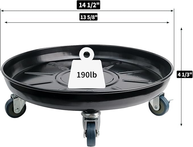 Heavy-Duty Plant Caddy with Wheels 14 Inch, 360° Lockable Caster,Outdoor Rolling Plant Dolly That is Not Easily Rusted, Indoor Metal Plant Cart with Rollers, Plant Pot Trolley, Black 3Pack