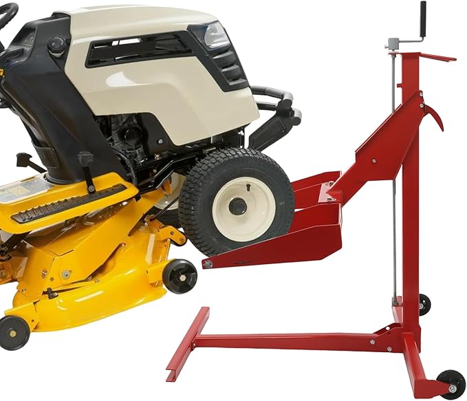Lawn Mower Lift, 450Lbs Lawn Mower Lift Carbon Steel Lift Jack Lawnmower Lift Tool Adjustable Lawnmower Lifts w/Telescopic Design for Garden Tractors All-Terrain Maintenance and Repair(450LBS)