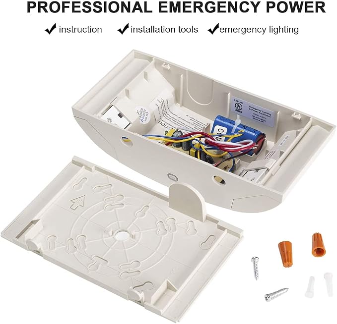 SPECTSUN 12 Pack White LED Emergency Exit Lighting Fixture with Battery Backup Exit Sign Lights-US Standard Emergency Light Combo-Fireproof Materials–Thermoplastic Housing for Indoor Outdoor