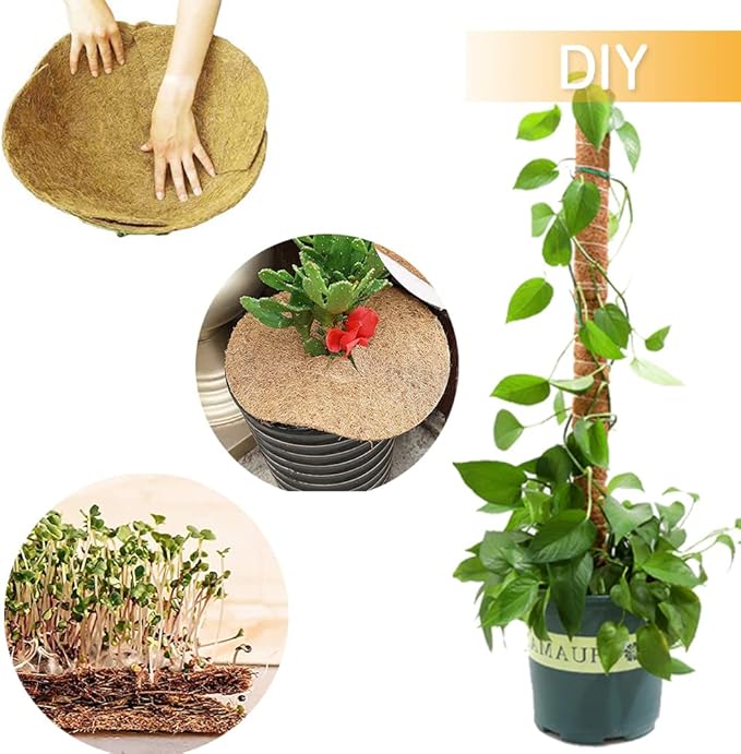 Coco Liner Roll, Extra Large 24x160 inch Natural Coconut Liners for Planter Flower Basket, Natural Coconut Fiber mat, Garden Decoration, Animal pet pad, Reptile Carpet