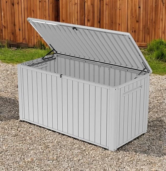 170-Gallon Outdoor Storage Deck Box, Weather-Resistant, (White)