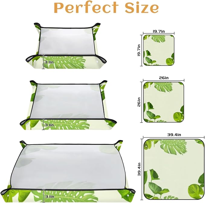 Palm Leaves Foldable Garden Hand Transplanting Succulent Tools,Waterproof Thickened Repotting Mat Plant Tag, Miniature Planting Indoor Fairy Care,Potting,Cactus,Houseplant Bonsai Tool Kit Gift