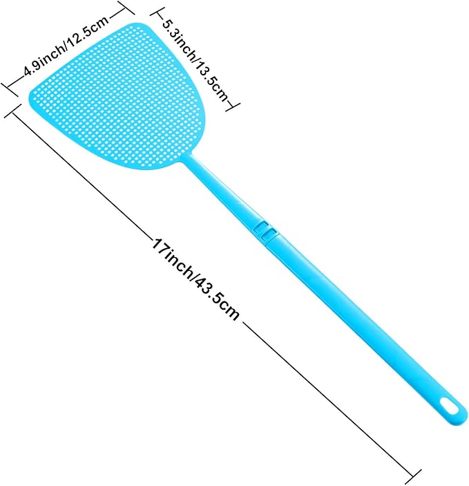 Boao 20 Pcs Fly Swatter Bulk Plastic Colorful Strong Flexible Manual Fly Swat Set Long Handle Durable Bug Swatter for Indoor and Outdoor