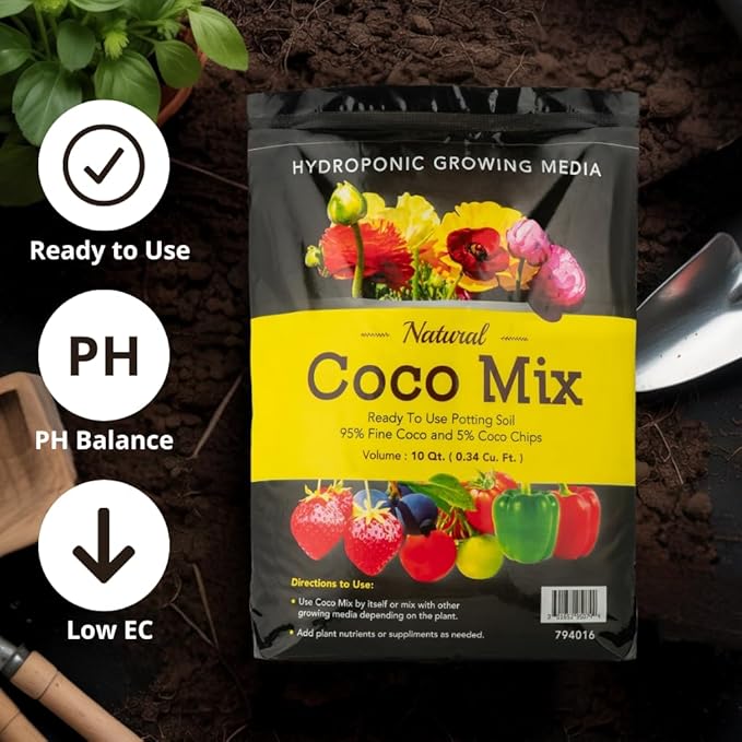 Potting Soil Mix 4-Pack - 10 Quarts Envelor Indoor Plants Soil for Outdoor Plants 0.34 Cubic Feet Potting Mix Hydrated Coco Coir Mix for Plants Ready to Use Natural Plant Top Soil