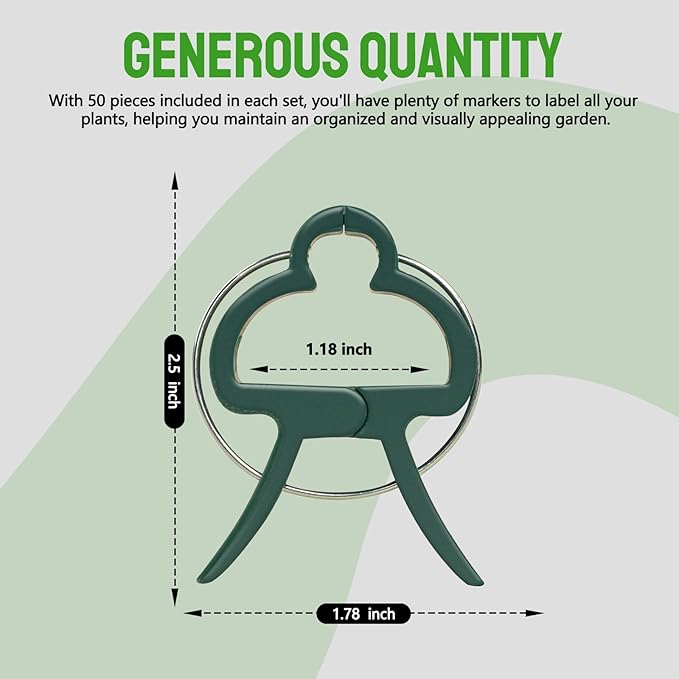 50 Green Pcs Large 2.36 inch Plant Support Clips, Flower and Vine, Tomato Plant Support Clips for Supporting Stems, Vines Grow Upright Climbing, Tool for Straightening, Trellis