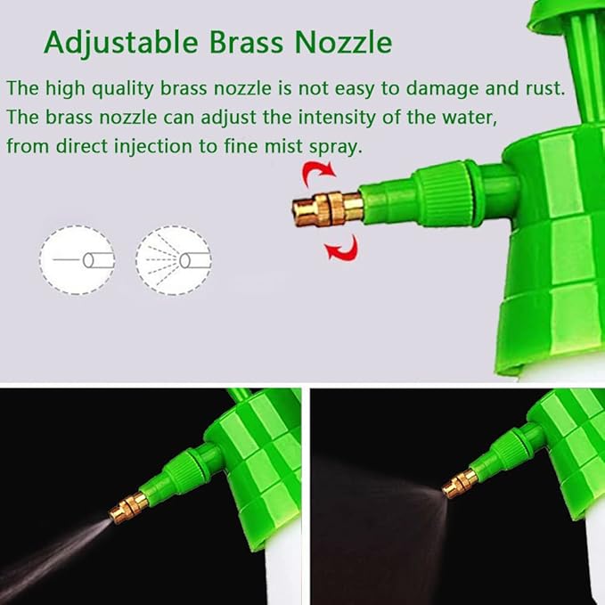 1 Pcs Garden Pump Sprayer, 0.5Gallon/68oz Hand-held Lawn Pressure Spray Bottle with Adjustable Nozzle (FKM Gasket Update)