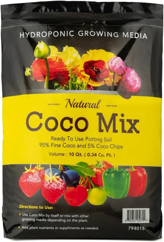 Potting Soil Mix 10 Quarts Envelor Indoor Plants Soil for Outdoor Plants 0.34 Cubic Feet Potting Mix Hydrated Coco Coir Mix for Plants Ready to Use Natural Plant Top Soil