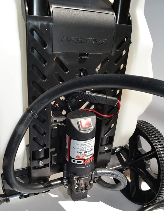 Workhorse Sprayers LG05SSG2 Rechargeable Spot Sprayer - White Portable Sprayer with Wheels, Vertical & Horizontal Stream Range, 5 Gallon Tank. Garden Sprayer