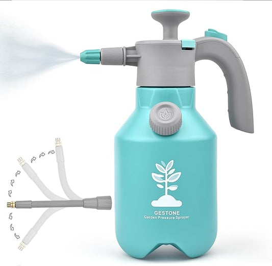 Garden Hand Pump Sprayer 1/2 Gallon Pump,68 Oz Handheld Pressure Sprayer with Safety Valve,Adjustable Nozzle,360° Extended Spray Rod,Ideal for Plants Watering, Fertilizing,Cleaning (68ounce)