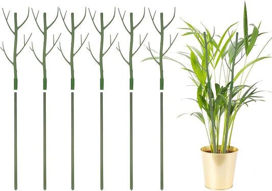uxcell 6 Pcs Plant Support Stakes, 27.5" Twig Plant Stem Support Structures Garden Branches Plants Supports for House Potted Monstera Plants, Green