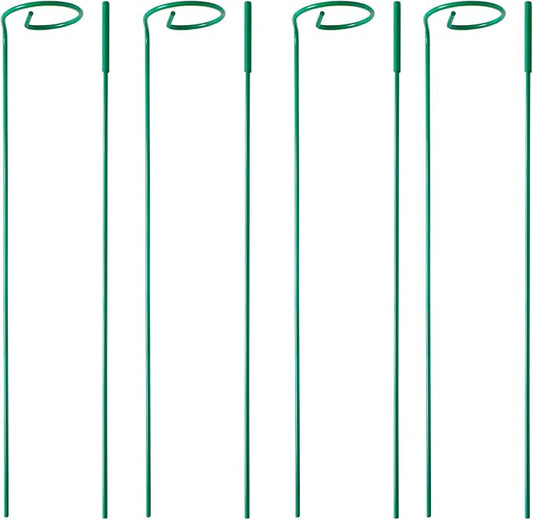 4 Pack Plant Stakes,Plant Support Stakes for Two Sizes(16 or 32 Inches),Plant Stakes for Outdoor Plants,Garden Flower,Tomato(Green)
